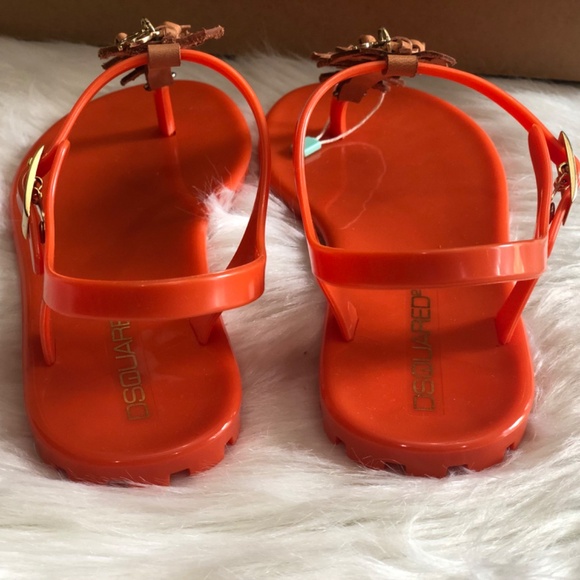 NIB DSQUARED2 JELLY THONG SANDALS SIZE 36/37 - Picture 4 of 5